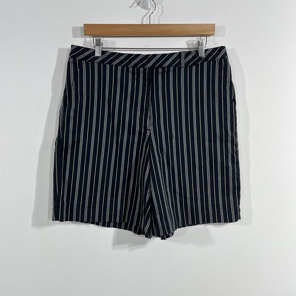 LizGolf Sporty Preppy Tennis Old Money Pinstripe Golf Shorts Womens 14 Vintage
